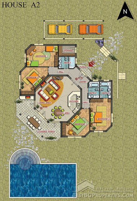 4 bedroom 1-storey house