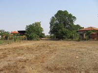 Land at the end of a village