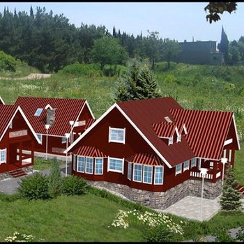 Wooden chalets on a lake close to Borovets