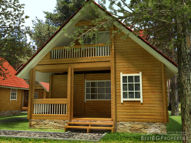 Wooden chalets on a lake close to Borovets