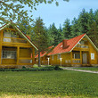 Wooden chalets on a lake close to Borovets