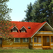 Wooden chalets on a lake close to Borovets
